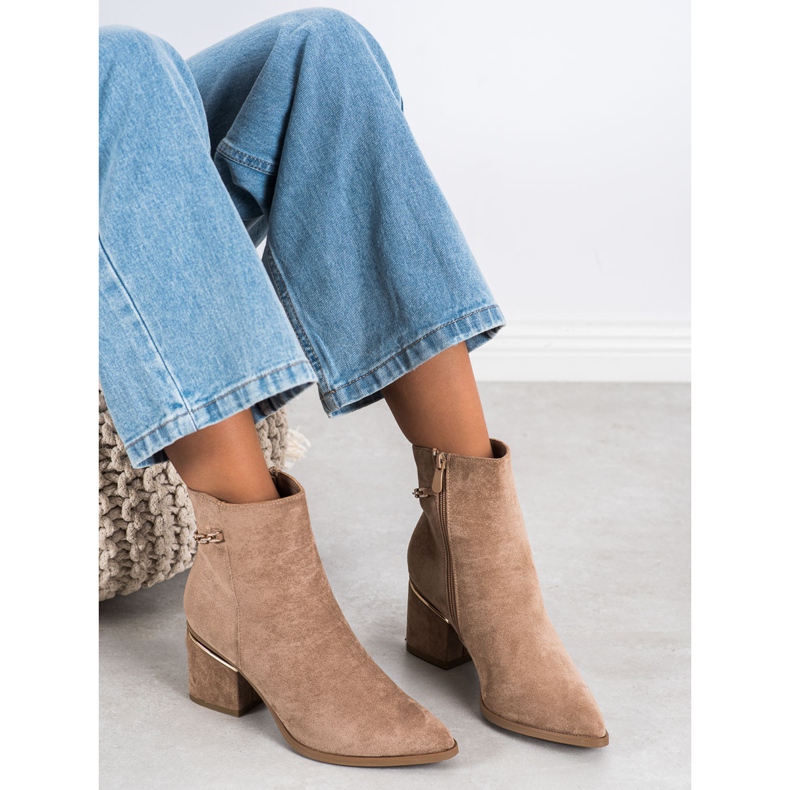 Seastar Bottines En Daim Avec Chaîne beige 1