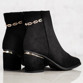 Seastar Bottines En Daim Avec Chaîne le noir 1