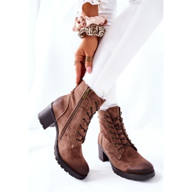 Vinceza Bottines à Talons Femme Chaud Daim Beige Dunaff brun 3