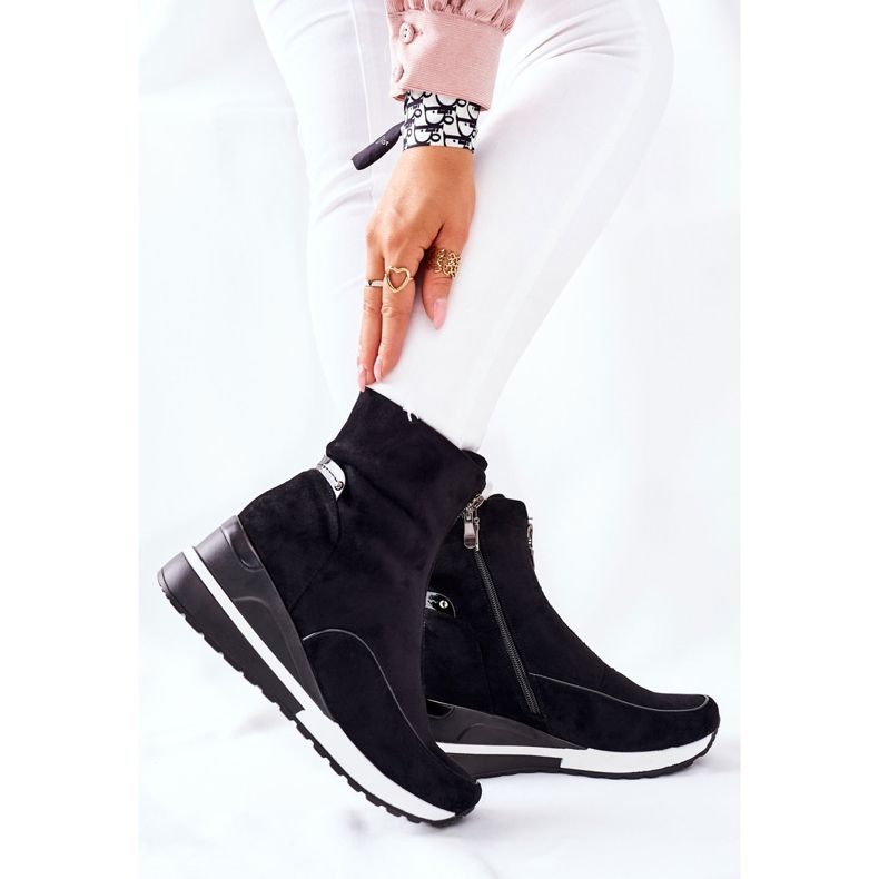 Vinceza Boots femme sur un coin Noir Glenvar le noir 1