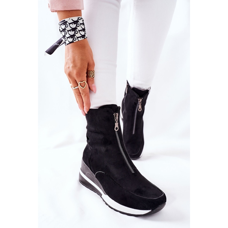 Vinceza Boots femme sur un coin Noir Glenvar le noir 2