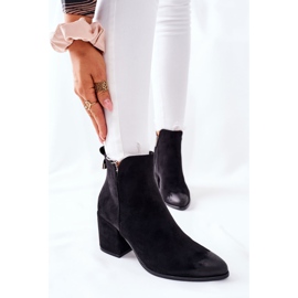 Vinceza Bottines Femme à Talon Daim Noir Carrick le noir 1