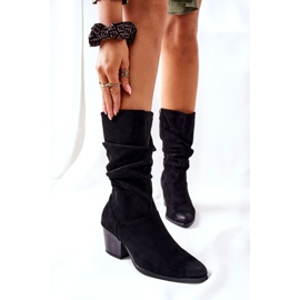 Vinceza Bottes Ranafast en daim noir pour femmes 2