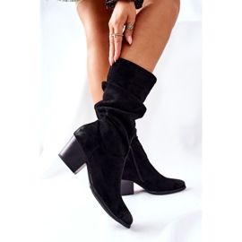 Vinceza Bottes Ranafast en daim noir pour femmes le noir 3
