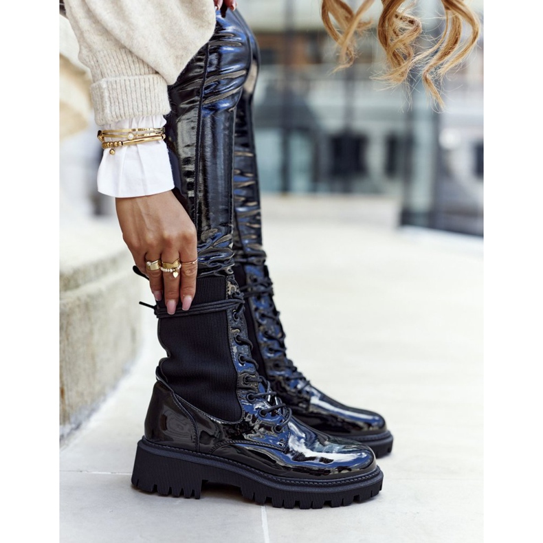 PM1 Bottines Femme Laquées Noir Maxine le noir 2