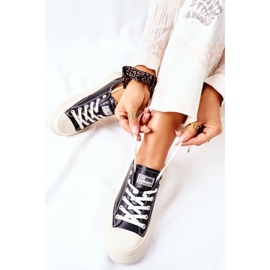 Baskets isolées pour femmes GOE II2N4035 Noir blanche 7
