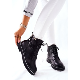 Bottes en cuir pour femmes GOE II2N4014 Noir le noir 1