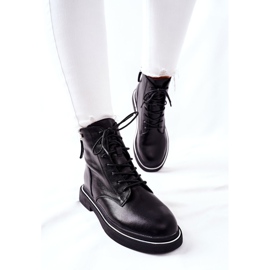 Bottes en cuir pour femmes GOE II2N4014 Noir le noir 2