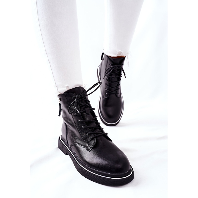 Bottes en cuir pour femmes GOE II2N4014 Noir 2