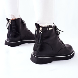 Bottes en cuir pour femmes GOE II2N4014 Noir le noir 4