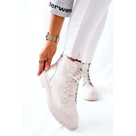 Bottes en cuir pour femmes GOE II2N4013 Blanc blanche 1