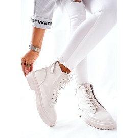 Bottes en cuir pour femmes GOE II2N4013 Blanc blanche 3