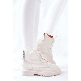 Bottes en cuir pour femmes GOE II2N4013 Blanc blanche 4