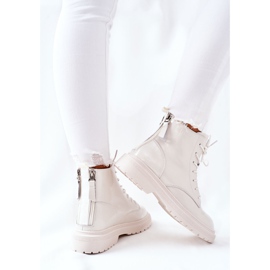 Bottes en cuir pour femmes GOE II2N4013 Blanc blanche 5