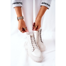 Bottes en cuir pour femmes GOE II2N4013 Blanc blanche 7