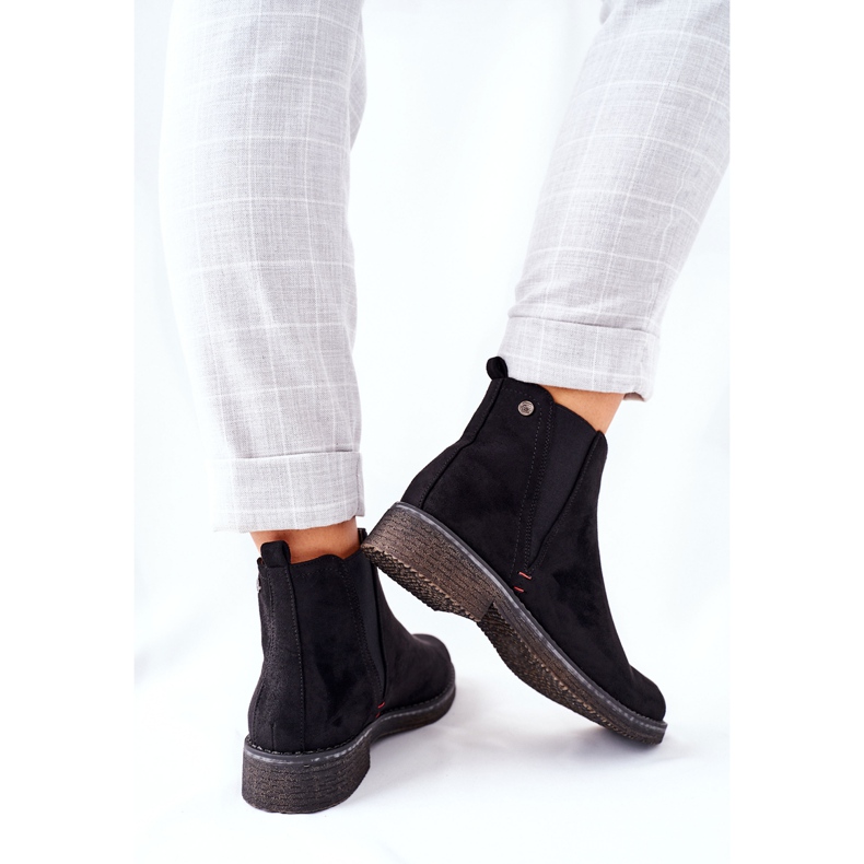 Bottes Jodhpur classiques pour femmes en daim noir chiné le noir 1