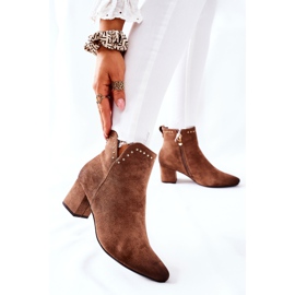 Vinceza Bottines Femme Daim Beige Brinlack brun 2