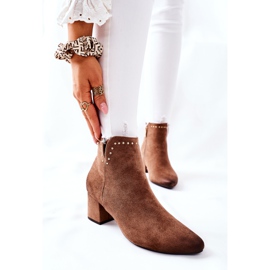 Vinceza Bottines Femme Daim Beige Brinlack brun 1