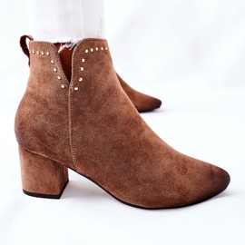 Vinceza Bottines Femme Daim Beige Brinlack brun 7