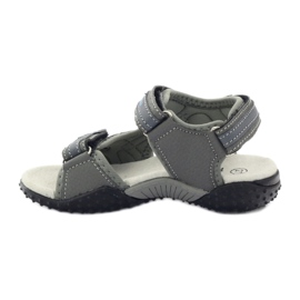 American Club Sandales velcro avec empiècement en cuir gris américain 1618 bleu 2