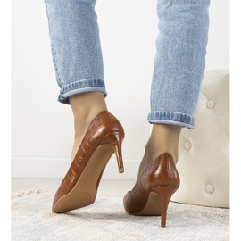 Escarpins marron sur talon aiguille Byatt brun 1