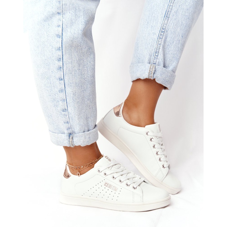 Baskets Cuir Femme Big Star DD274583 Blanc-Cuivre blanche 1