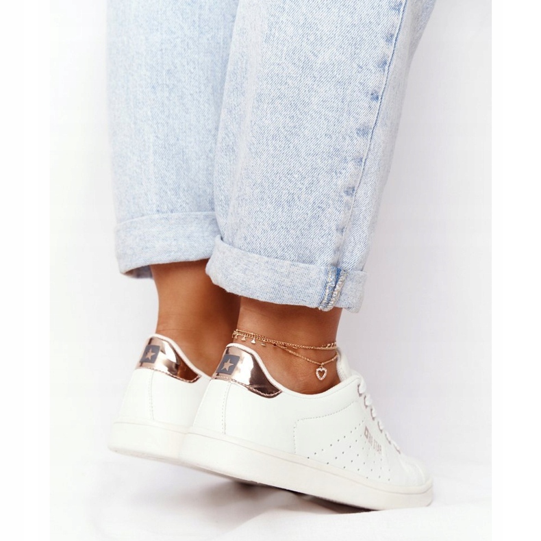 Baskets Cuir Femme Big Star DD274583 Blanc-Cuivre 2