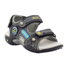 American Club Sandales velcro avec empiècement en cuir américain 1618 ['jaune, 'gris', 'noir'] gris 1