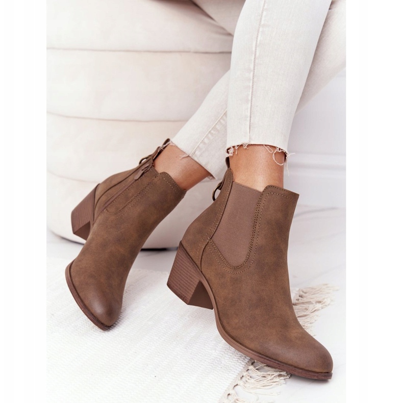 PJ1 Bottes chaudes pour femmes Jodhpur Heel 20Y8014-6 brun 3 PJ1 Bottes chaudes pour femmes Jodhpur Heel 20Y8014-6 brun 3