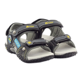 American Club Sandales velcro avec empiècement en cuir américain 1618 ['jaune, 'gris', 'noir'] gris 4