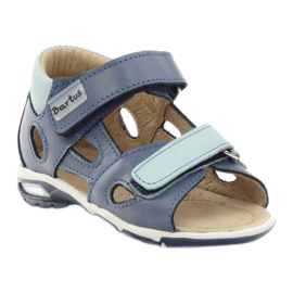 Sandales en cuir Bartuś bleu 1