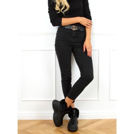 Bottines noires avec fourrure 2C9XX064-2 Noir le noir 2