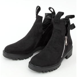 Bottines noires à découpes découpées SP150 Black 1