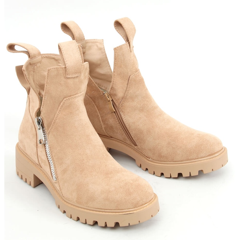Bottines découpées en beige SP150 Beige 1