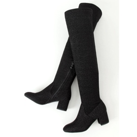 Cuissardes fil brillant noir 168-155 Noir le noir 1