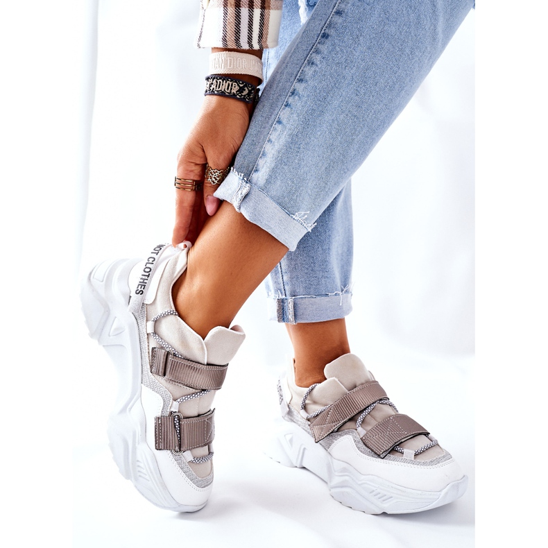 NAVY DOT Chaussures Sport Femme Baskets Argent Katerini 1