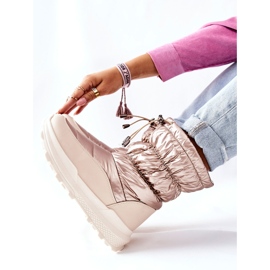Bottes de neige chaudes pour femmes avec une fermeture éclair en étoile dorée d'or 2
