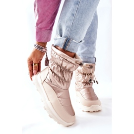 Bottes de neige chaudes pour femmes avec une fermeture éclair en étoile dorée d'or 4