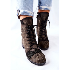 Bottes Chaudes En Cuir Femme Maciejka Olive 03961-24 vert 2