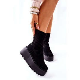 Bottes En Daim Sur La Plateforme Maciejka Noir 05319-01 le noir 8
