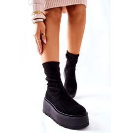 Bottes En Daim Sur La Plateforme Maciejka Noir 05319-01 le noir 6