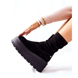Bottes En Daim Sur La Plateforme Maciejka Noir 05319-01 le noir 4