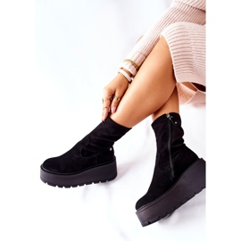 Bottes En Daim Sur La Plateforme Maciejka Noir 05319-01 le noir 5