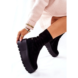 Bottes En Daim Sur La Plateforme Maciejka Noir 05319-01 le noir 7
