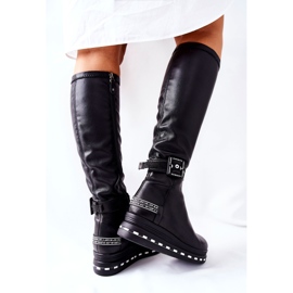 Bottines Maciejka En Cuir Sur La Plateforme Noir 05293-01 1