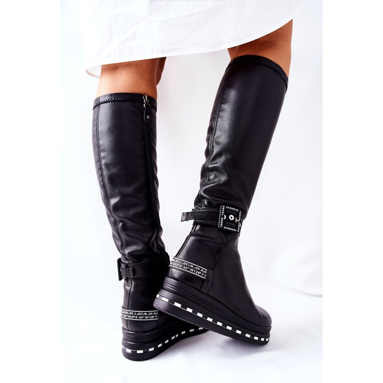 Bottines Maciejka En Cuir Sur La Plateforme Noir 05293-01 1