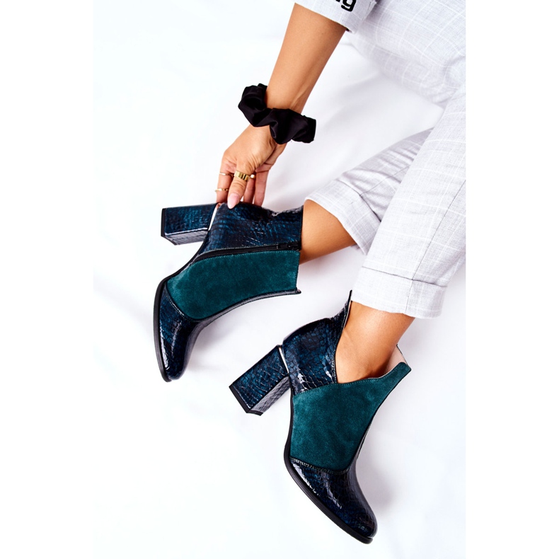 PA2 Bottes En Cuir Pour Femmes Sur Un Talon Vert I Wish 1