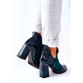PA2 Bottes En Cuir Pour Femmes Sur Un Talon Vert I Wish 4