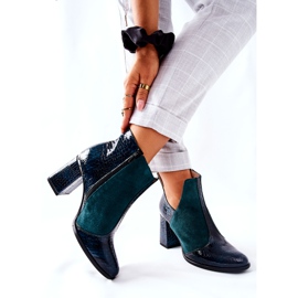 PA2 Bottes En Cuir Pour Femmes Sur Un Talon Vert I Wish 5