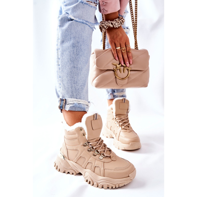 PM1 Trappeurs Hareshaw isolés beiges pour femmes 2